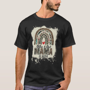 Glitter & Dirt Mama Of Both Leopard Camo Rainbow B T-Shirt