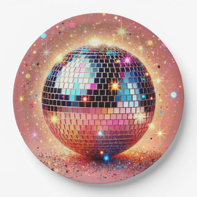 Glitter disco paper plates! plates (Front)