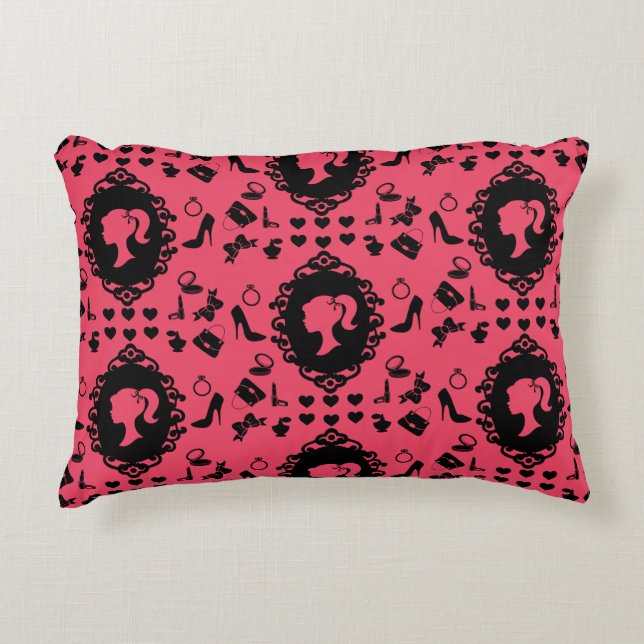 Glitter Doll Birthday Glam Fashion  Accent Pillow (Front)
