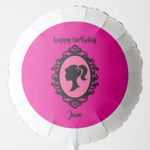 Glitter Doll Birthday Pink Glam Fashion Balloon