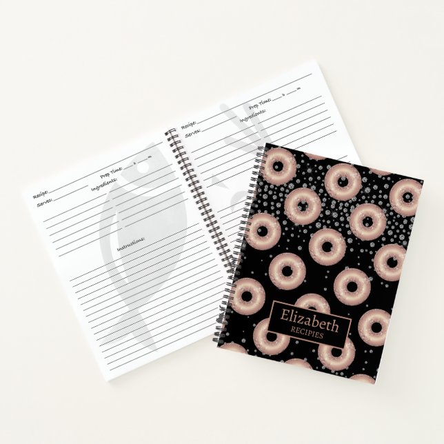 Glitter Donut Pattern Recipe Notebook (Inside)