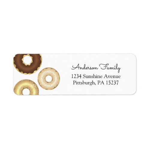 Glitter Donut Return Address Label