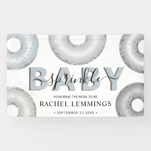 Glitter Donut Sprinkle Boy Baby Shower Banner