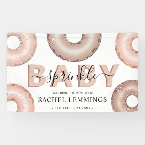 Glitter Donut Sprinkle Girl Baby Shower Banner