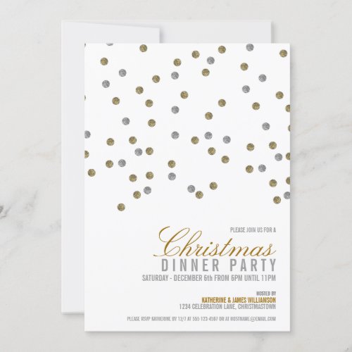 Glitter Dots Christmas Party Invitation