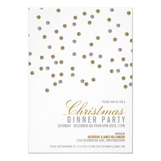 Glitter Dots Christmas Party Invitation
