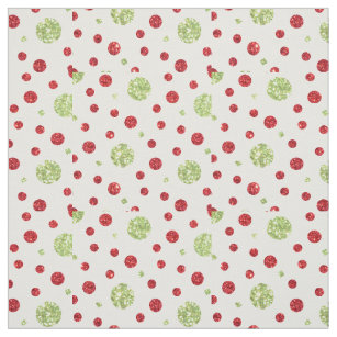 Glitter Dots in Christmas Red and Green Glitter Fabric