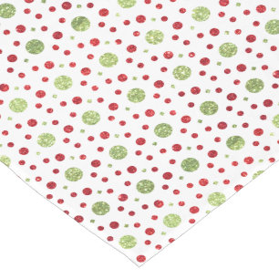 Glitter Dots in Christmas Red and Green Glitter Short Table Runner