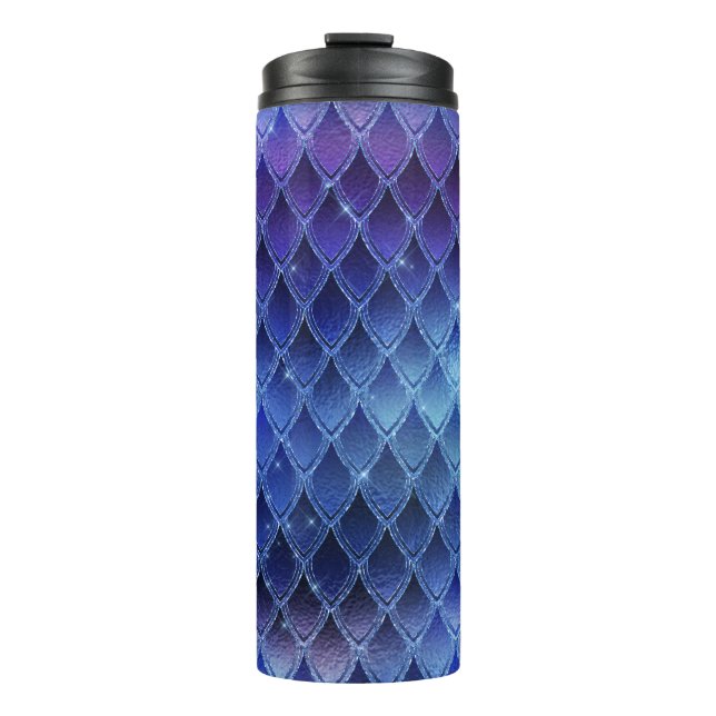 Glitter Dragon Scale Pattern Thermal Tumbler (Front)