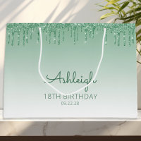 Glitter Drip 18th Birthday Green