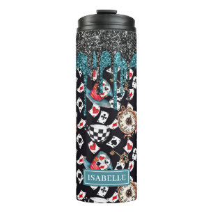Glitter Drip Alice In Wonderland Thermal Tumbler