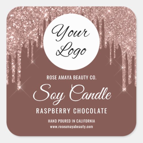 Glitter Drip Candle Beauty Product Label Sticker