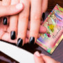 Glitter Drip Holograph Nail Manicure Floral Business Card