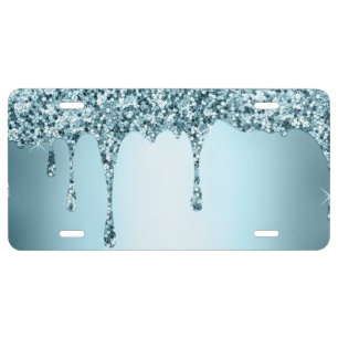Glitter Drip License Plate