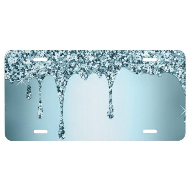 Glitter Drip License Plate (Front)