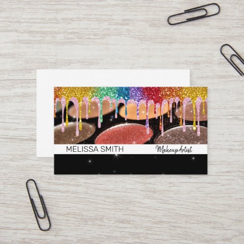 Glitter Drip  Makeup Palette  Business Card