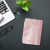 Glitter drip rose gold metallic name girly iPad air cover