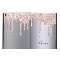 Glitter drip rose gold silver metallic girly name case for iPad air Glitter drip rose gold silver metallic girly name case for iPad air