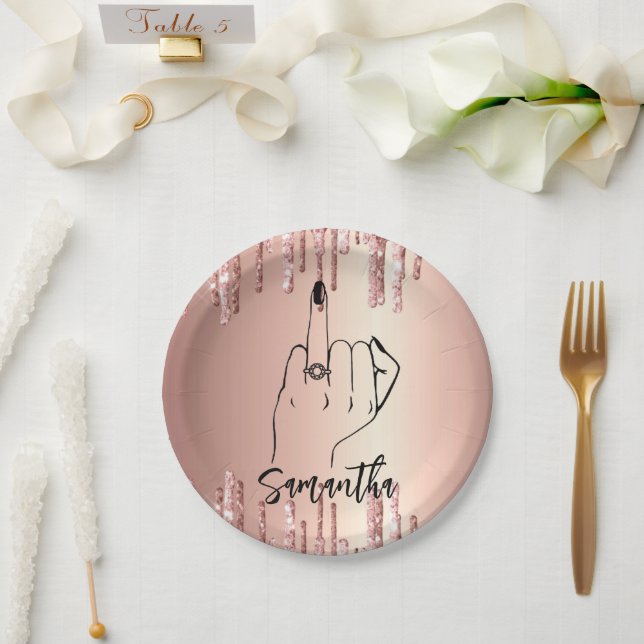 Glitter Drips Bachelorette Party | Bridal Party Paper Plates (Wedding)