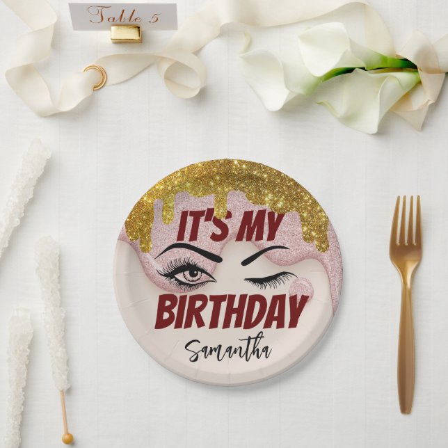 Glitter Drips Birthday 18th | 21st | 30th | 50th   Paper Plates (Wedding)