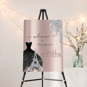 Glitter Drips,Dress,Eiffel Tower Sweet 16 Foam Board