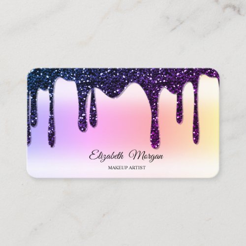 Glitter Drips Elegant Professionl Ombre Business Card
