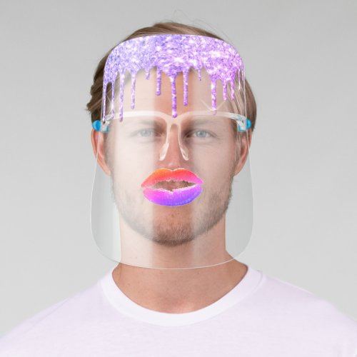 Glitter DripsLipsKiss Face Shield