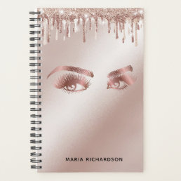 Glitter Drips Makeup Eyebrow Eyes Lashes Rose Gold Planner
