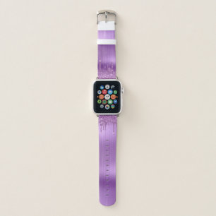 Glitter Drips Purple Metallic Apple Watch Band