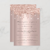 Glitter Drips Rose Bridal Sweet 16th Quinceanera Invitation (Front/Back)