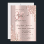 Glitter Drips Rose Gold 30th Birthday Party Invitation<br><div class="desc">A modern,  chic,  and glamorous with glitter drips on a rose gold background.</div>