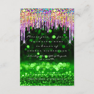 Glitter Drips Rose Wedding Birthday Party Formal Invitation