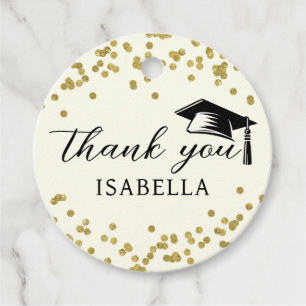 Glitter Dust Confetti Graduation Thank You Favor Tags