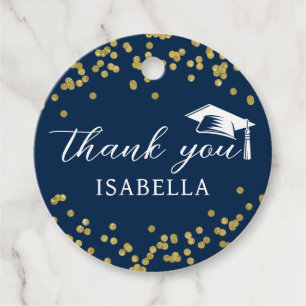 Glitter Dust Confetti Graduation Thank You Favor Tags