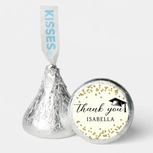 Glitter Dust Confetti Graduation Thank You Hershey®'s Kisses® (Front)