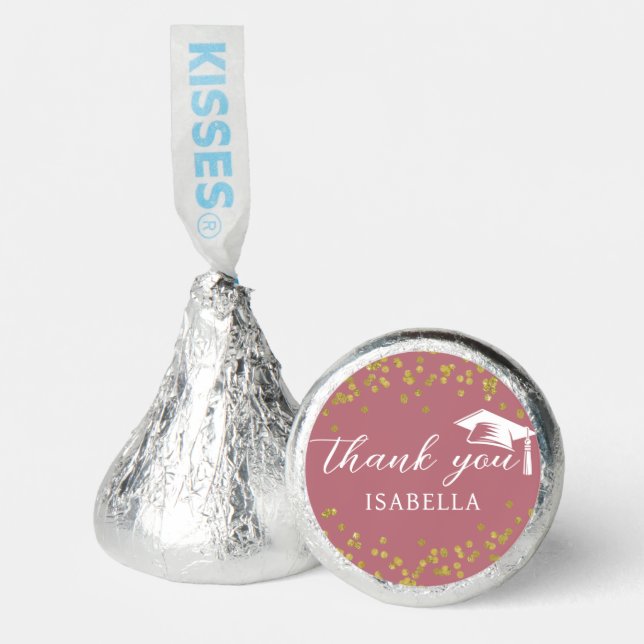 Glitter Dust Confetti Graduation Thank You Hershey®'s Kisses® (Front)