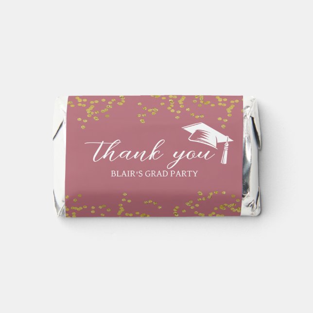 Glitter Dust Confetti Graduation Thank You Hershey's Miniatures (Front)