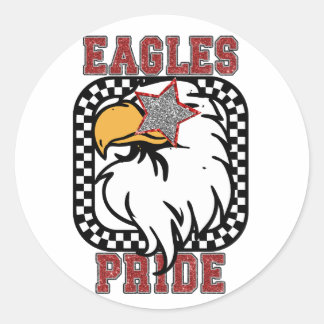 Glitter Eagles Pride. Show you support on game day Classic Round Sticker