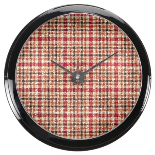 Glitter Earthtone Tartan Plaid Aquavista Clocks