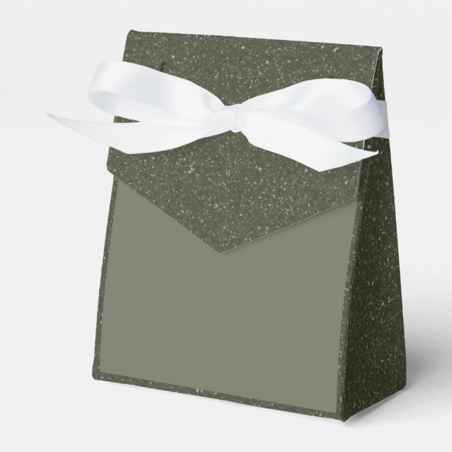 Glitter Edge Moss Green Favor Box – Custom (Front Side)
