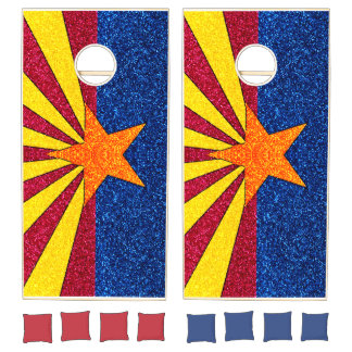 Glitter effect Arizona flag cornhole board set