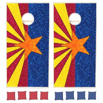 Glitter Effect Arizona Flag Cornhole Board Set by ArtisticAttitude at Zazzle