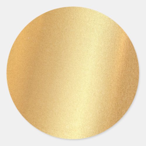 Glitter Effect Faux Gold Blank Template Glam Top Classic Round Sticker