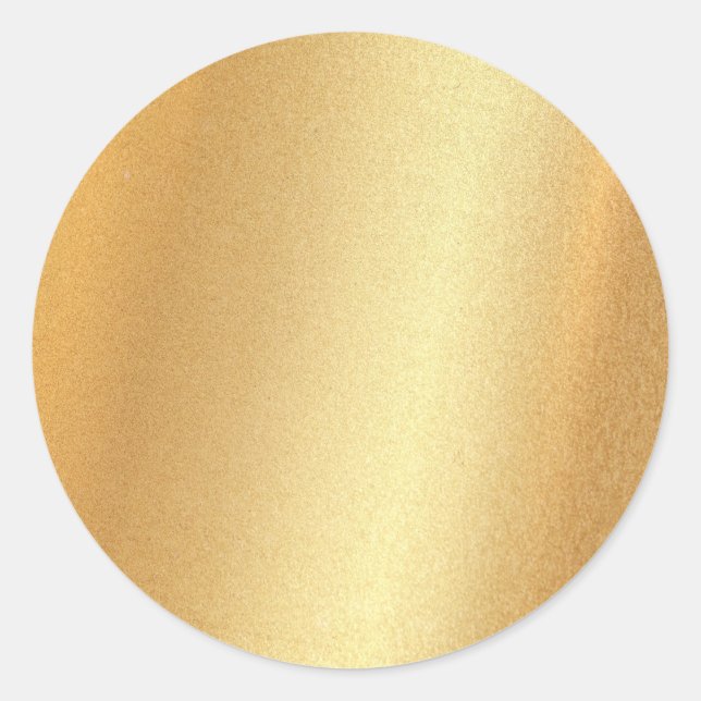 Glitter Effect Faux Gold Blank Template Glam Top Classic Round Sticker (Front)
