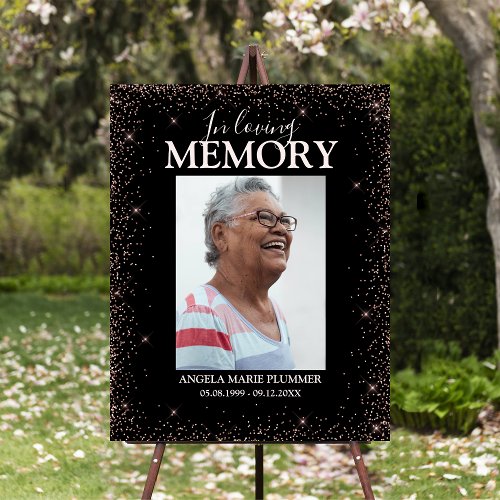Glitter Effect  In Loving Memory  Photo Memorial Foam Board