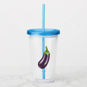 Glitter Eggplant Acrylic Tumbler