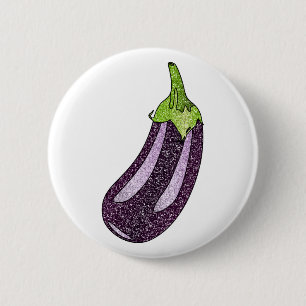 Glitter Eggplant Button