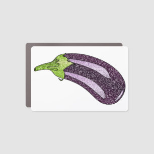 Glitter Eggplant Car Magnet