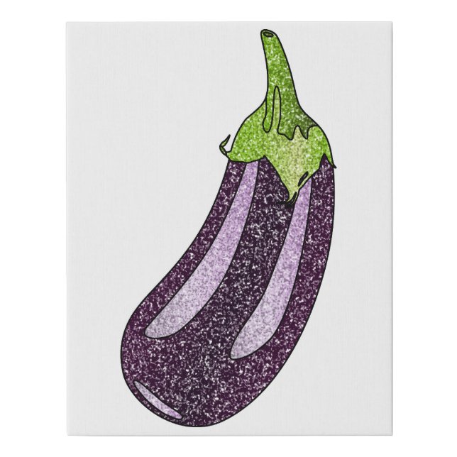 Glitter Eggplant Faux Canvas Print (Front)
