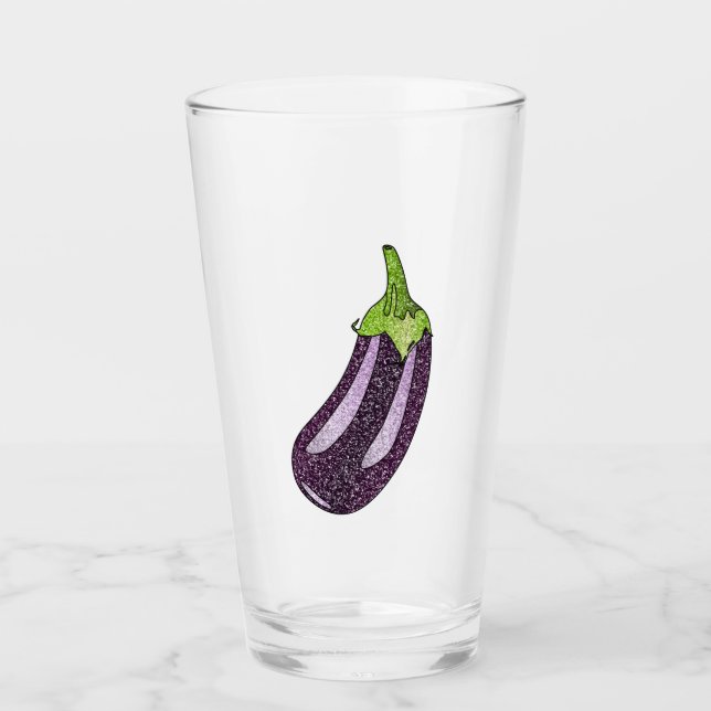 Glitter Eggplant Glass (Front)